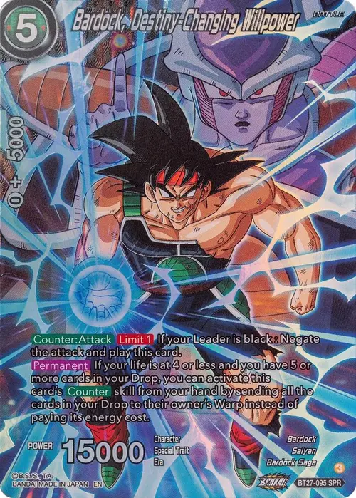 Bardock, Destiny-Changing Willpower (SPR) card art
