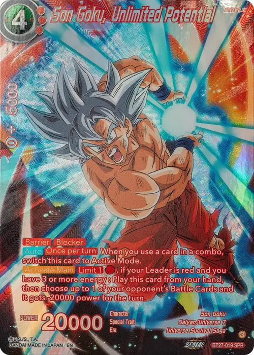 Son Goku, Unlimited Potential (SPR) card art