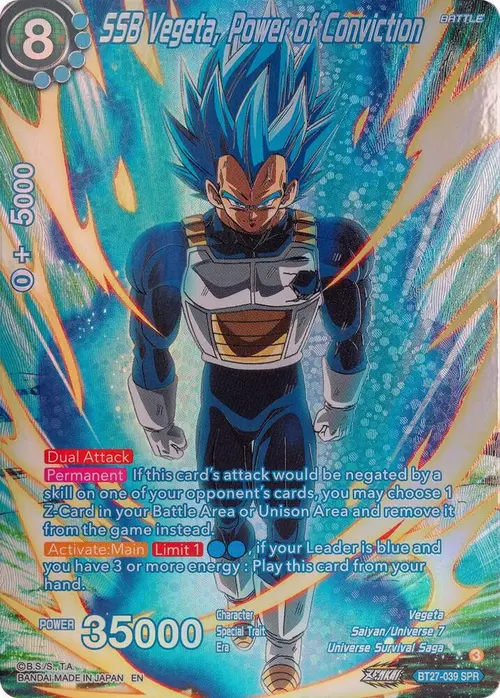 SSB Vegeta, Power of Conviction (SPR) card art