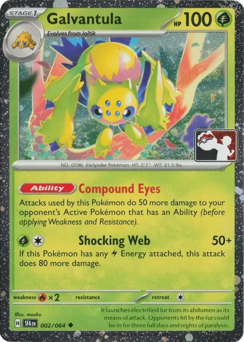 Galvantula - 002/064 (Cosmos Holo) card art