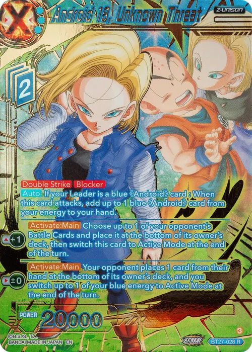 Android 18, Unknown Threat (Gold-Stamped) card art