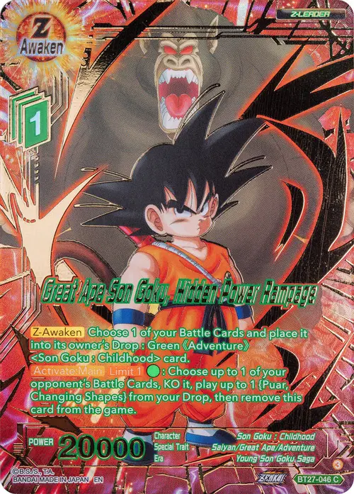 Great Ape Son Goku, Hidden Power Rampage (Gold-Stamped) card art