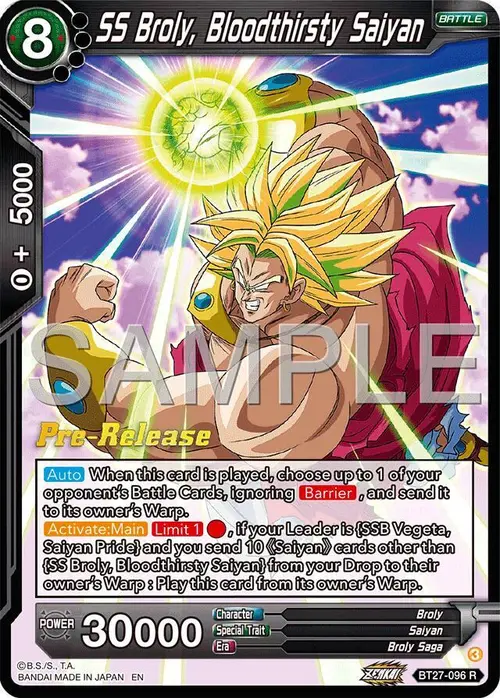 SS Broly, Bloodthirsty Saiyan card art