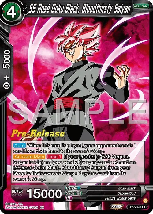 SS Rose Goku Black, Bloodthisty Saiyan card art