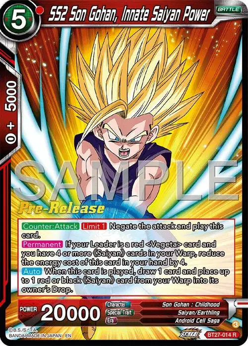 SS2 Son Gohan, Innate Saiyan Power card art