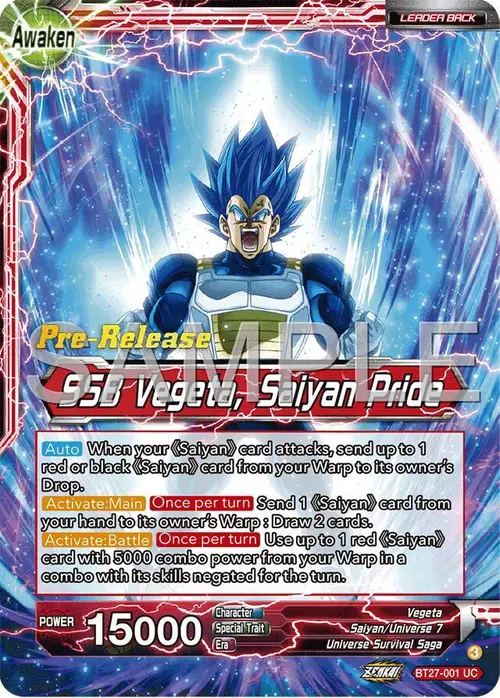 Vegeta // SSB Vegeta, Saiyan Pride card art
