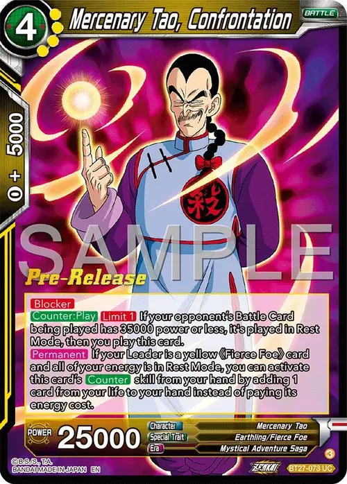 Mercenary Tao, Confrontation card art