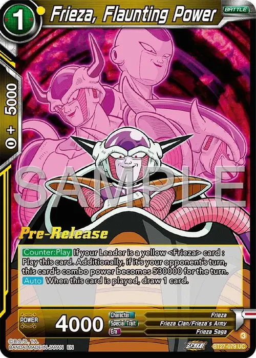 Frieza, Flaunting Power card art