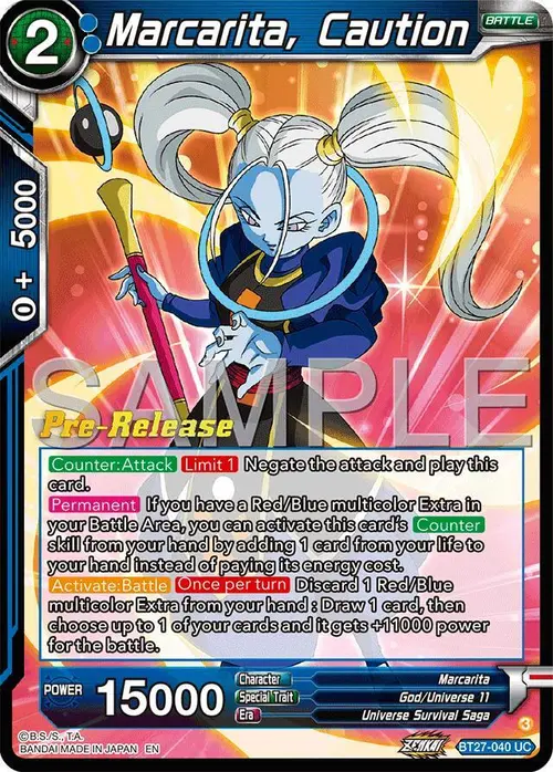 Marcarita, Caution card art