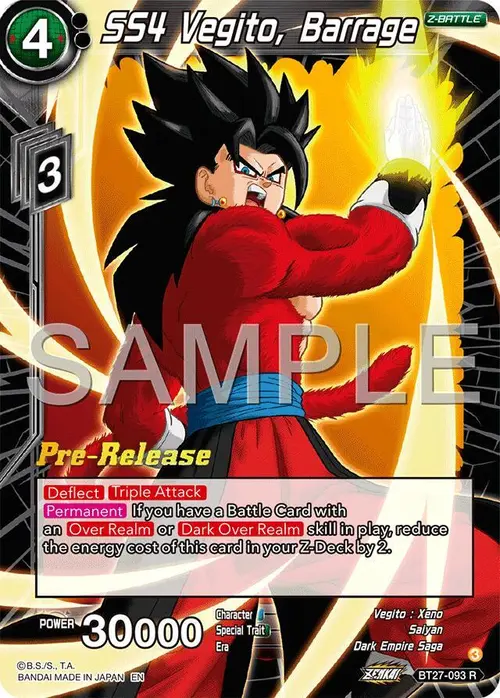 SS4 Vegito, Barrage card art