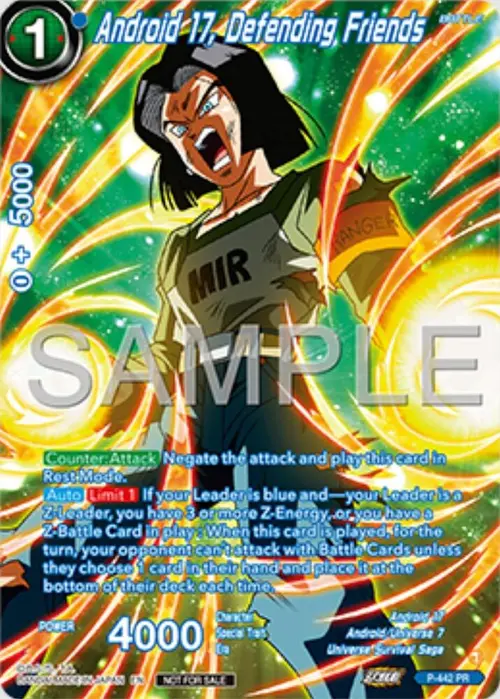 Android 17, Defending Friends (Premium Alt-Art Set 2025 Vol.1) card art