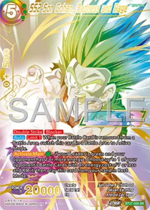SS2 Son Gohan, Sadness and Rage (Serial Numbered) card art
