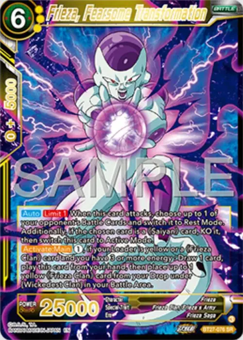 Frieza, Fearsome Transformation card art