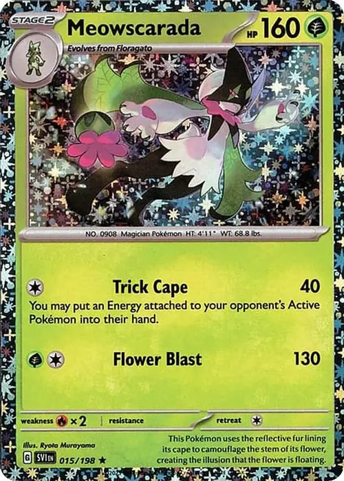 Meowscarada - 015/198 (Sparkle Holo) card art