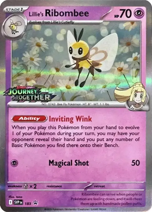 Lillie's Ribombee - 183 (Prerelease) card art