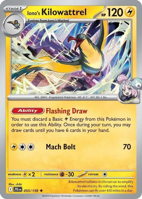 Iono's Kilowattrel - 055/159 card art