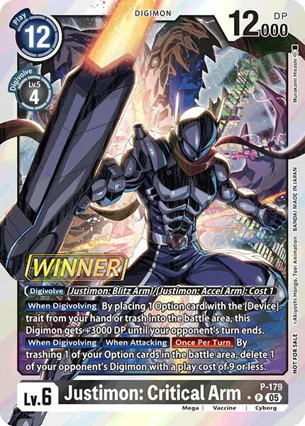 Justimon: Critical Arm (Store Tournament 2025 Vol.2 Winner Pack) card art