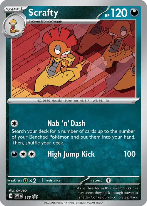 Scrafty - 188 (Cosmos Holo) card art