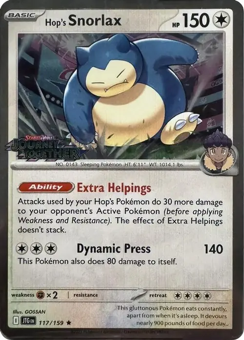 Hop's Snorlax - 117/159 (Cosmos Holo) card art