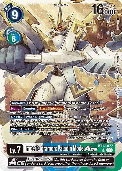 Imperialdramon: Paladin Mode ACE (World Convergence Release Event) card art