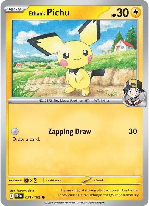 Ethan's Pichu card art