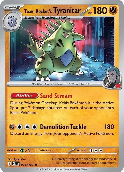 Team Rocket's Tyranitar card art
