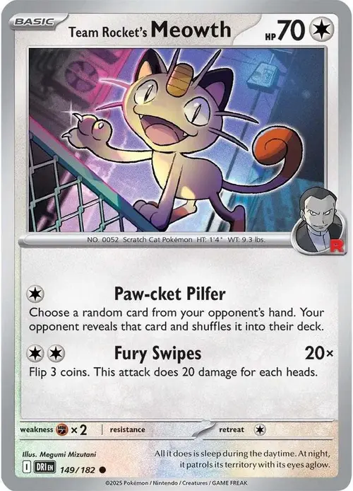 Team Rocket's Meowth card art