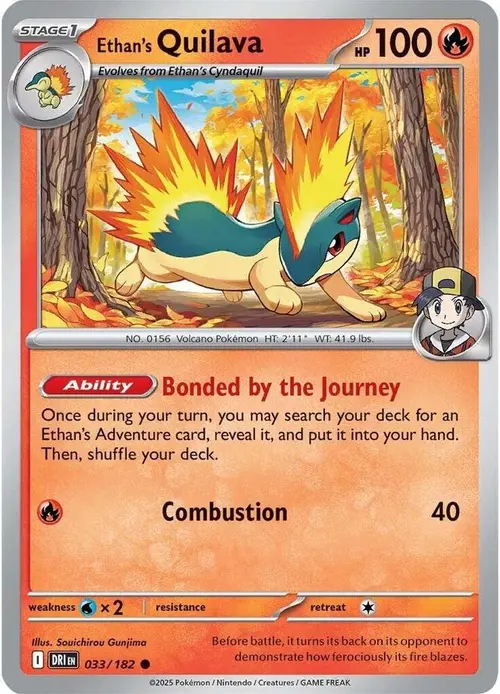 Ethan's Quilava card art