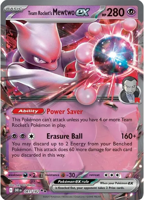 Team Rocket's Mewtwo ex card art