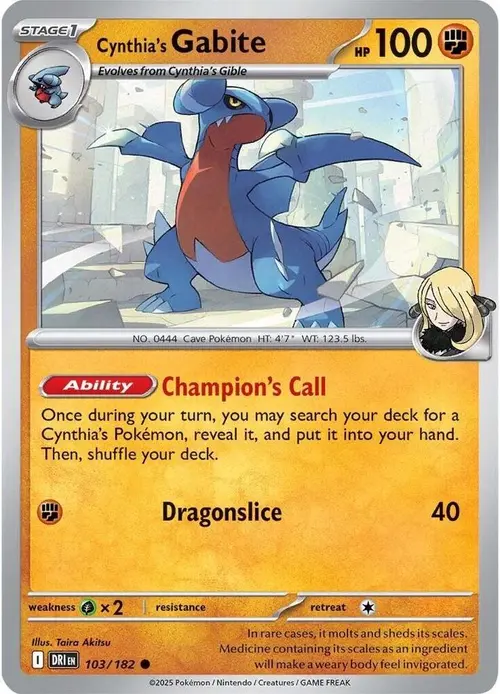 Cynthia's Gabite card art