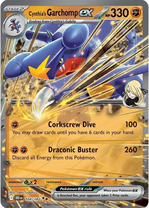 Cynthia's Garchomp ex card art