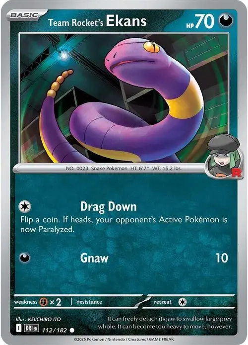 Team Rocket's Ekans card art