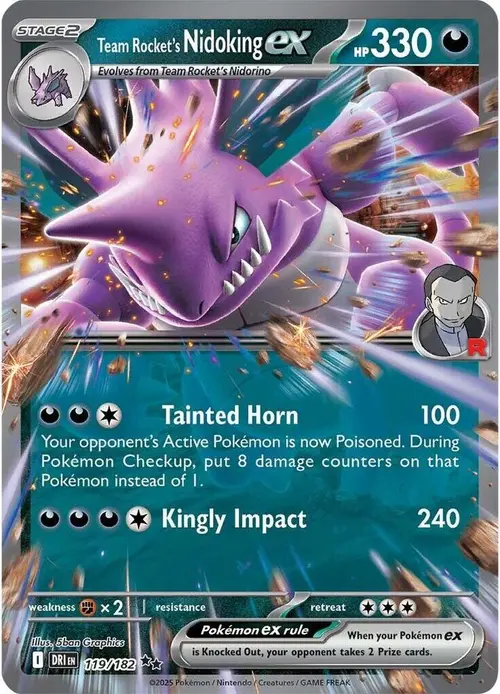 Team Rocket's Nidoking ex card art