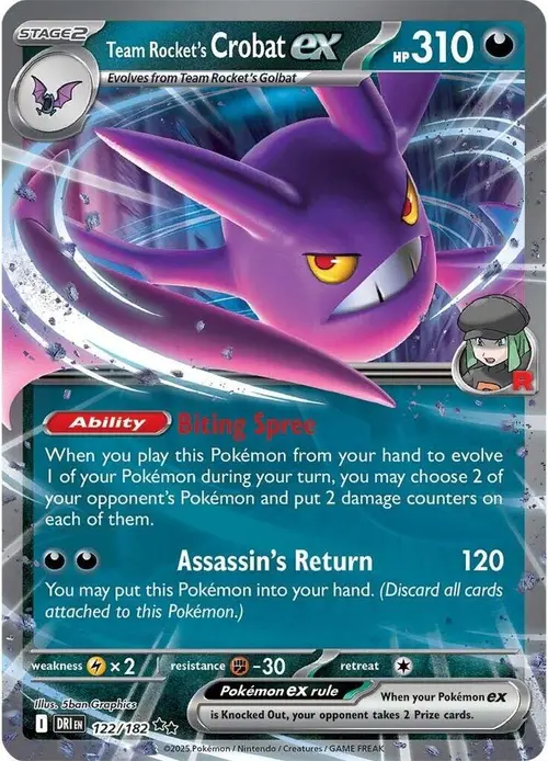 Team Rocket's Crobat ex card art