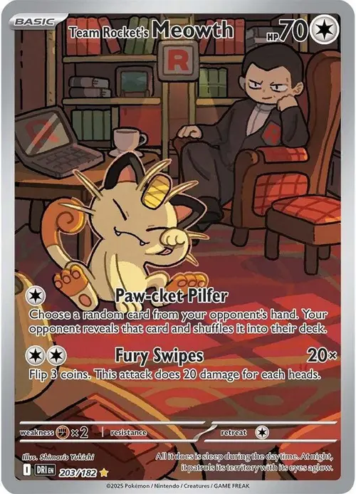 Team Rocket's Meowth card art
