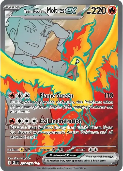 Team Rocket's Moltres ex card art
