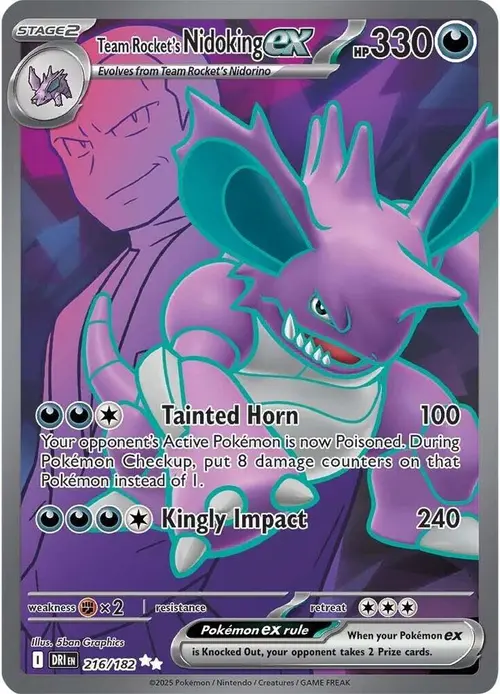 Team Rocket's Nidoking ex card art