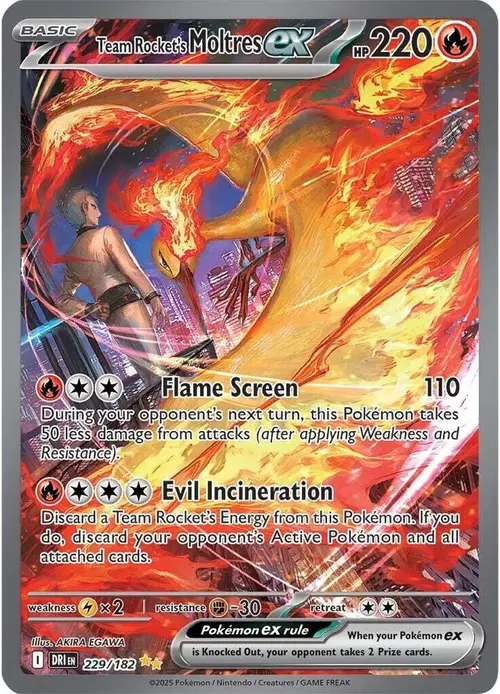 Team Rocket's Moltres ex card art
