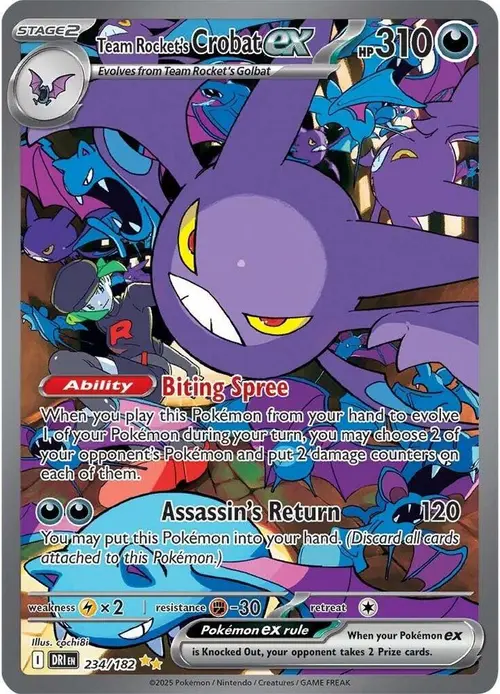 Team Rocket's Crobat ex card art