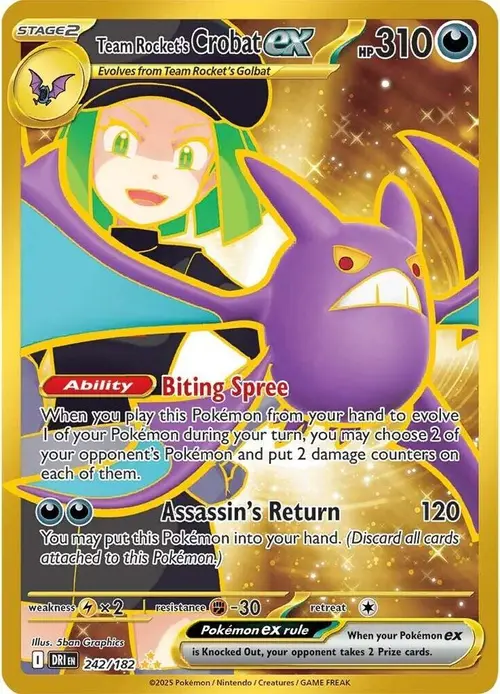 Team Rocket's Crobat ex card art