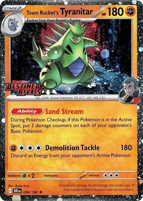 Team Rocket's Tyranitar (Prerelease) card art