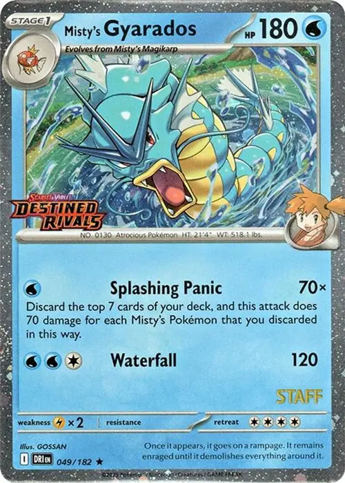 Misty's Gyarados (Prerelease) [Staff] card art
