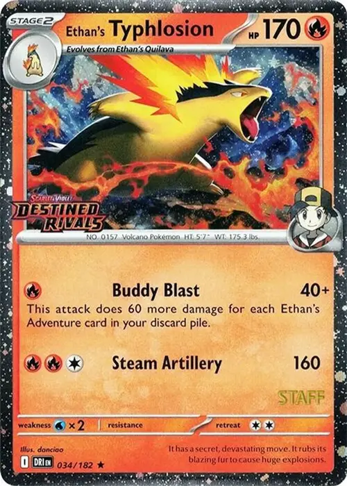 Ethan's Typhlosion (Prerelease) [Staff] card art