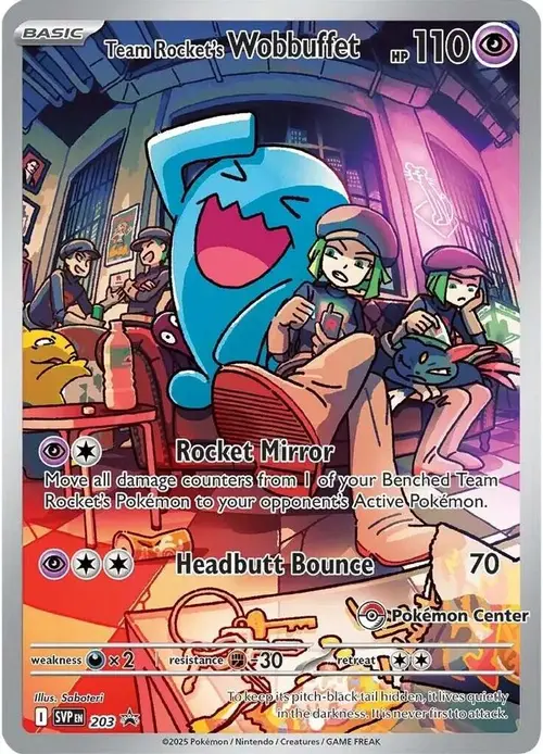 Team Rocket's Wobbuffet (Pokemon Center Exclusive) card art