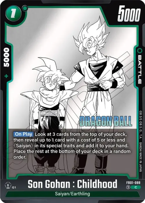 Son Gohan : Childhood card art