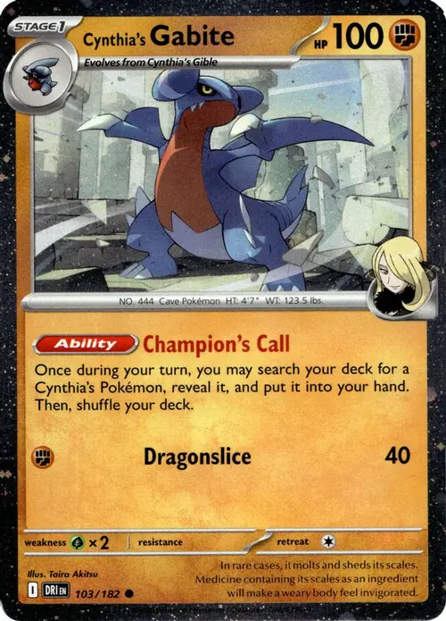Cynthia's Gabite (Cosmos Holo) card art