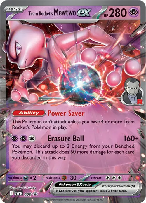 Team Rocket's Mewtwo ex card art