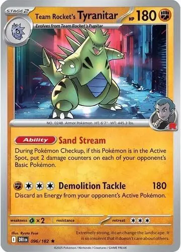 Team Rocket's Tyranitar (Non-holo) card art