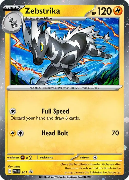 Zebstrika - 201 (Cosmos Holo) card art