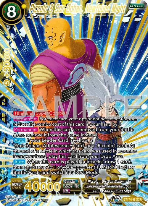 Piccolo & Son Gohan, Newfound Might card art